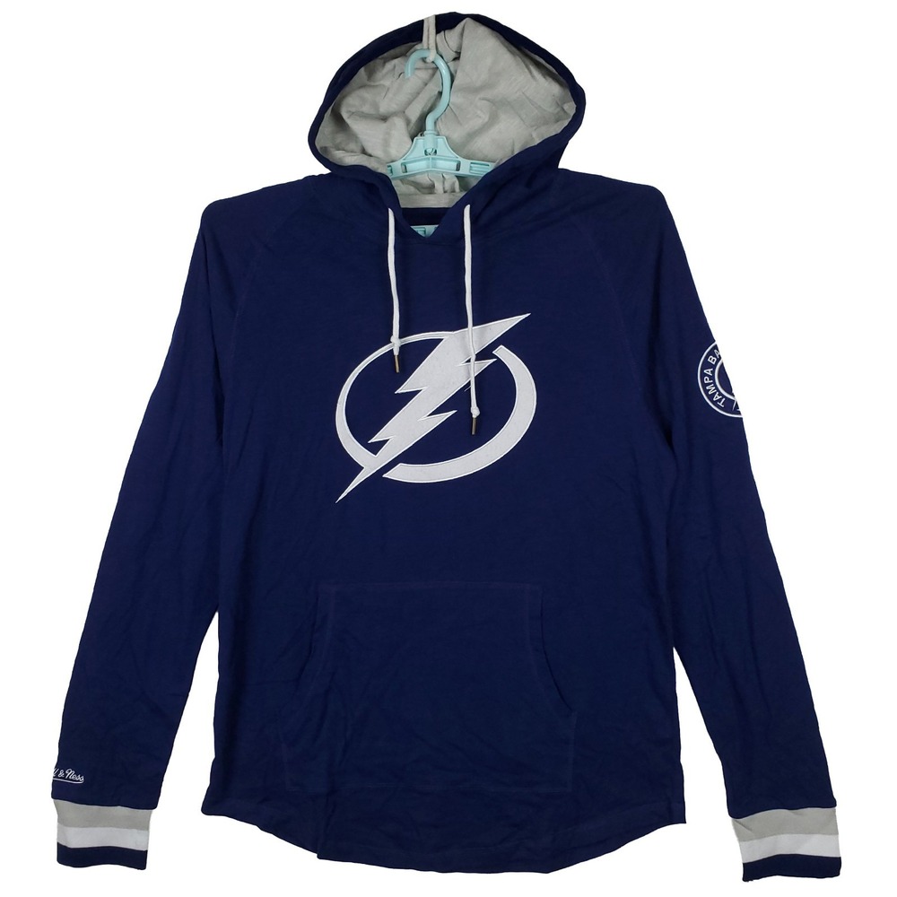 Tampa Bay Lightning Mitchell & Ness NHL Large Hooded Longsleeve Navy NWT